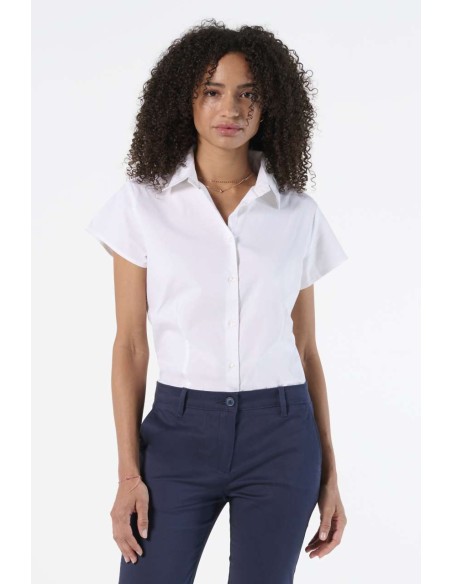 SOL-17020-Womens Stretch-Blouse Excess Short Sleeve 2